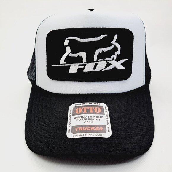 Fox Racing Foam Trucker Mesh Snapback Hat Embroidered Patch - Picture 1 of 4